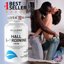 Hallusa Natural L-Arginine 1500 mg - Nitric Oxide Support - 60 Capsules picture