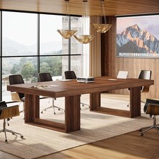 8FT Conference Table for 10 People, Large Meeting Table with 2 Cable Grommet picture
