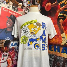 Vintage Los Angeles Rams 1990 The Simpsons Logo 7 NFL Shirt AN51369 picture