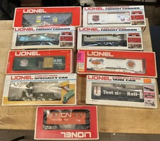 1970s LIONEL 0/027 Lot (9) Rolling Stock NHL LASER Marines Caboose W Boxes picture
