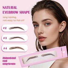 US Seller | Human Hair Women False Eyebrow Handmade Fake Eyebrow for Alopecia picture