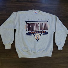 Vintage Illinois Fighting Illini Crewneck Sweatshirt - Size XL - Stains - NCAA picture