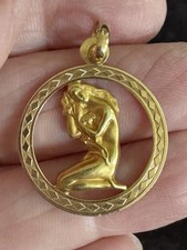 French 18k Virgo Vintage Zodiac Charm picture