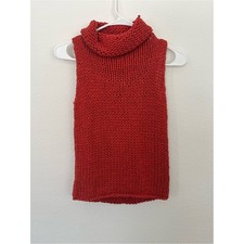The Limited Handknit Collection red cowl neck  Sweater Tank Size small picture