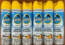 6 Pledge Everyday Cleaner Clean It Granite & Marble Spray Citrus Sunshine 9.7 oz picture