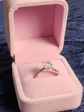 14K Solid White Gold 2CT Cushion Cut Twisted Moissanite Engagement Ring picture