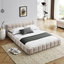 CHITA Modern Queen Size Upholstered Bed Frame w/Headboard, Thick Chenille Fabric picture