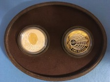 2001 Canada $5 Dollar & GB 2 Pound Sterling Silver Marconi 2 Coin Set 28.86g picture