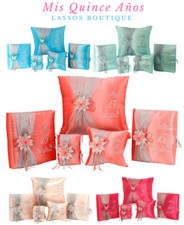 5PC Quinceanera Mis Quince 15 Anos Set Kneeling Pillow Guest Book Photo Album picture