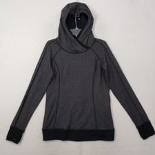 Lululemon Think Fast Pullover Hoodie Women's 10 Herringbone Black/Grey Rulu picture