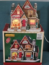 2014 Lemax Treeline Bar & Lounge Porcelain Lighted Building Christmas Village  picture