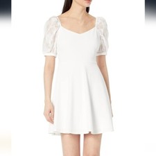 Speechless Women's Short Sleeve Ivory Fit and Flare Party Dress sizE 7 neW picture