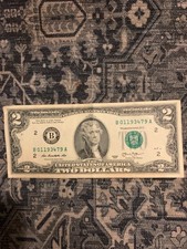 Rare 1995 Two (2$) Dollar Bill , near Uncirculated picture