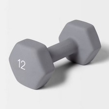 Dumbbell 12lbs Gray PVC Coated, Iron Filled, Single Weight picture