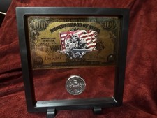 Rare Fallout Brotherhood Of Steel Bill + Coin | 3D Floating Display picture