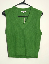 NWT Madewell Fineloft Shrunken Sweater Vest M Garnish Green Alpaca Blend NM605 picture