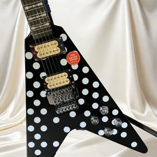 V Randy Rhoads Polka White Dot Electric Guitar HH PickupsFR Bridge Mahogany Body picture