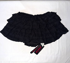 ROMWE Women’s Black Ruffle Tiered Pull-On Skort Elastic Waist Size S picture