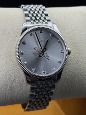 GUCCI G-TIMELESS 36MM SS SILVER DIAL SLIM UNISEX WATCH YA1264153 picture