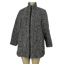 NEW Chico’s Size 8/10 Women Fashion Parka Jacket Wool Blend Puffer Black CLT picture