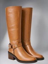 NEW SHOEDAZZLE “Maddox” Cognac Flat Boots – Women’s Size 6.5 picture