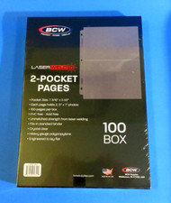 100 BCW LASERWELD 2-POCKET ALBUM PAGES FOR COVERS, PHOTOS, ETC.  ARCHIVAL SAFE picture