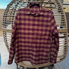 lululemon athletica Mason's Peak Maroon/Tan Plaid Brushed Flannel Shirt picture