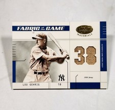2003 Lou Gehrig Donruss Certified Materials Fabric Of The Game, Game Used  /38  picture