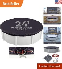 Arctic Armor 24-ft Navy Round Pool Cover - Strong Winter Protection Guaranteed picture