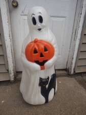 Vintage Empire Ghost With Pumpkin And Black Cat Lights Up Ex Condition  picture