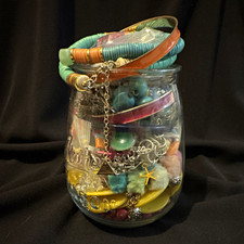 Women’s Mixed Fashion Jewelry Lot Multicolor 1.2 pounds. Jar not included. picture