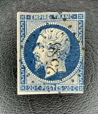 French Scott #15 - 20 Centimes Blue Postage Stamp Used NH picture