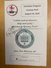 RED SOX BOB MONTGOMERY SIGNED PROGRAM picture