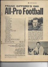FRANK GIFFORD'S 1961---ALL-PRO FOOTBALL MAGAZINE picture