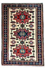 2x4 Vintage Ardebil Ivory Tribal Geometric Rug Hand Knotted Wool Oriental Boho picture