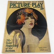 Antique April 1924 Picture-Play Magazine - Carmel Myers Cover picture