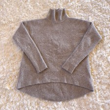 Madewell Wafflestitch Alpaca Wool Sweater Light Gray Turtleneck Size XS Womens picture