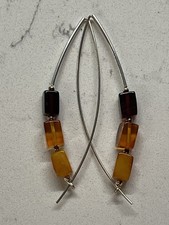AMBER EARINGS 925 SILVER picture