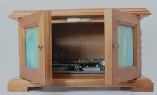 Vintage Rare THORENS AD30 Swiss Music Box, 9 Disc, 2 Stained Glass Doors, Works picture