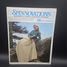 Vintage 1978 Spinnerin Spinnovations 13 Knitting Pattern Guernseys Aran Afghans picture