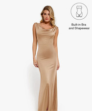 Popilush shapewear convertible shine sculpting mermaid dress - champagne, small picture