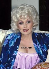 Dolly Partons Hairstyle Silver White Layered Wavy Synthetic Hair Wigs 12 Inch picture