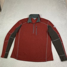 KÜHL Interceptr Sweater Mens 2XL Red Fleece 1/4 Zip Mock Neck Chest Pocket picture