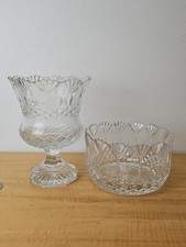 Castillan Imports Crystal - Poland **SET of 2** Large BOWL and VASE trophy cup picture