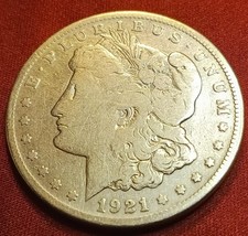*1921-S Morgan Silver Dollar Micro S VF Condition 90% Silver 26.20 gm Weight picture