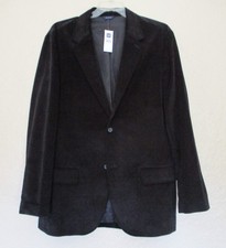 Vintatge Gap Blazer Mens XL Black Cotton Velvet 2 Button Sport Coat Jacket NWT picture