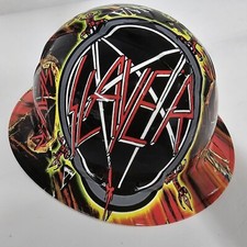 full brim hard hat custom hydro dipped IN SLAYER HELL AWAITS KILLER HEAVY METAL picture