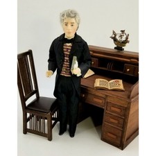 Artisan Distinguished Gentleman Dollhouse Man Doll In Fine Black Suit 6