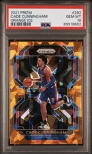 2021-22 Panini Prizm Cade Cunningham #282 Orange Ice Prizm (RC) PSA 10 Gem Mint picture
