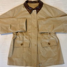 SHEIN Beige/Brown Barn Jacket Zip Button Pockets Outdoors Classic Chic Sz Small picture